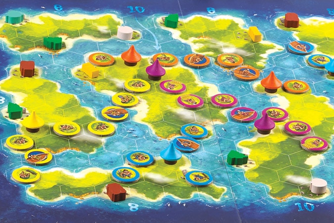 Blue Lagoon Spiel Knizia Spielfeld
